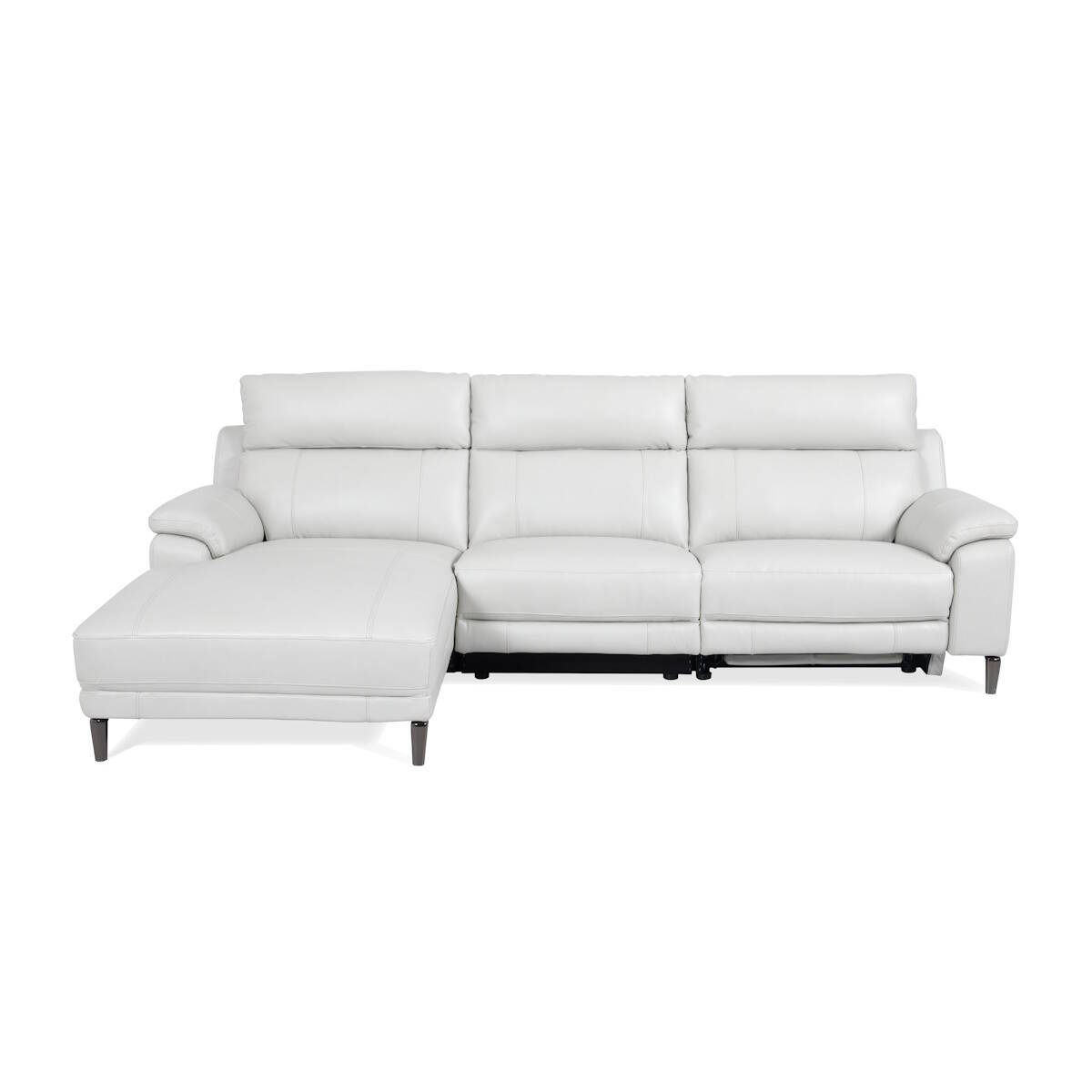 CHAISELONGUE MOD. SOREN VF/IZDA PIEL GRIS CLARO