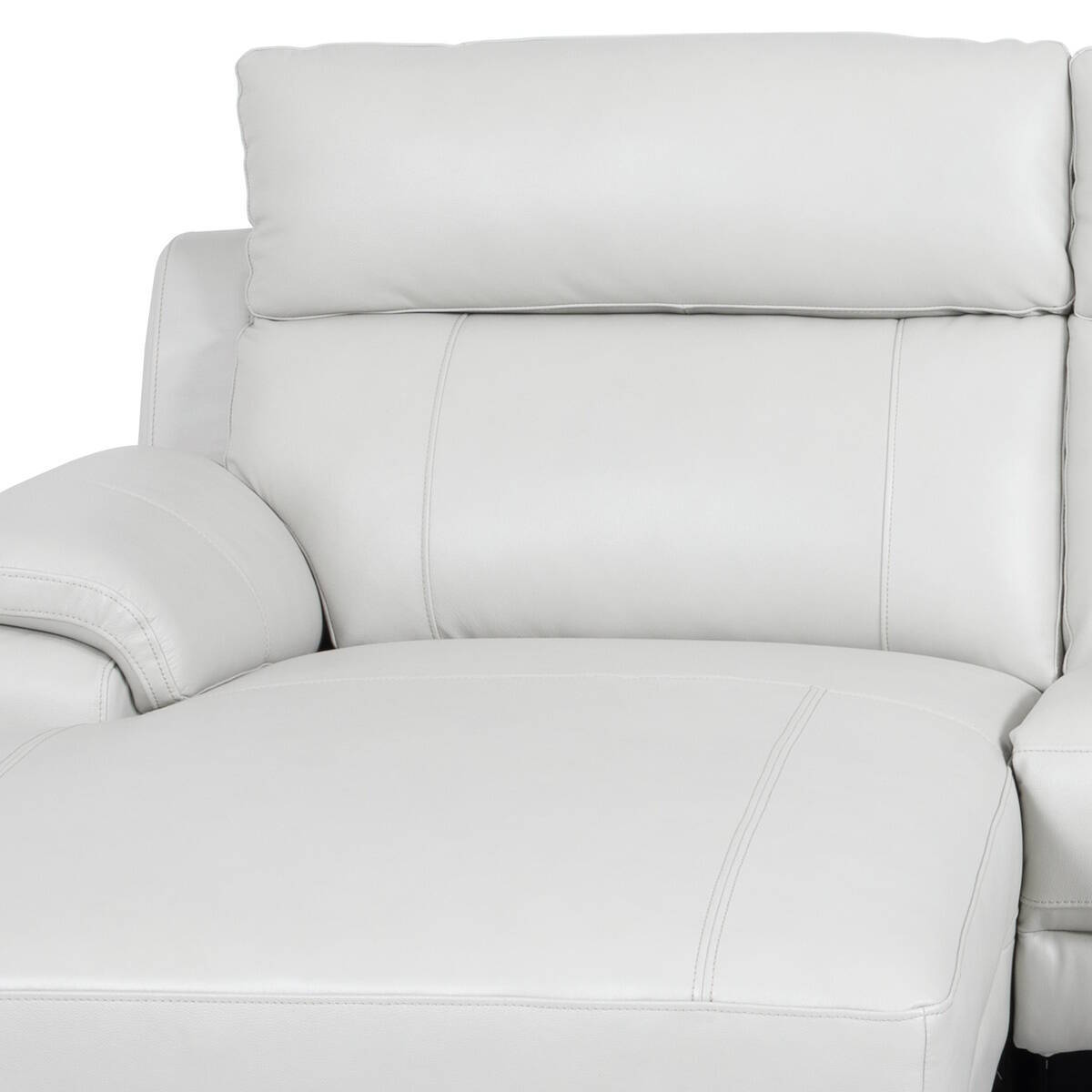 CHAISELONGUE MOD. SOREN VF/IZDA PIEL GRIS CLARO - Imagen 2