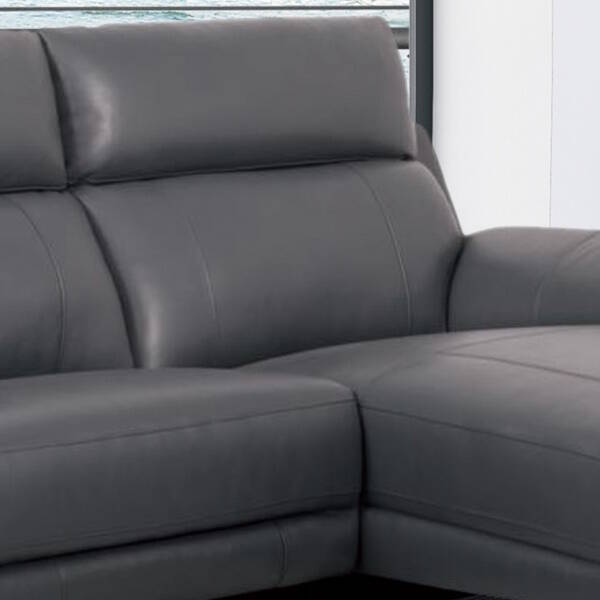 CHAISELONGUE MOD. SOREN VF/DCHA PIEL GRIS OSCURO - Imagen 2