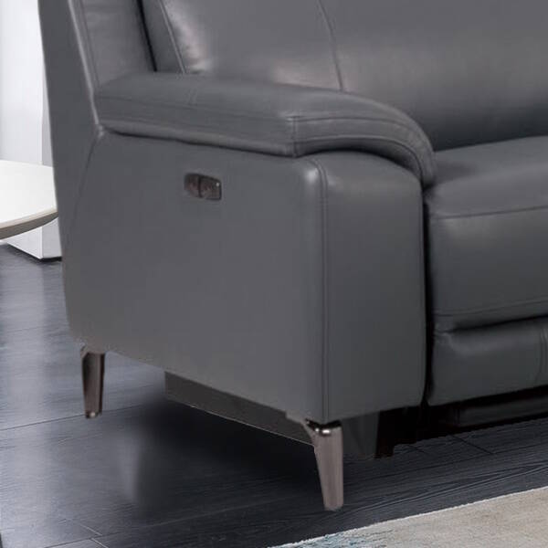 CHAISELONGUE MOD. SOREN VF/DCHA PIEL GRIS CLARO - Imagen 3