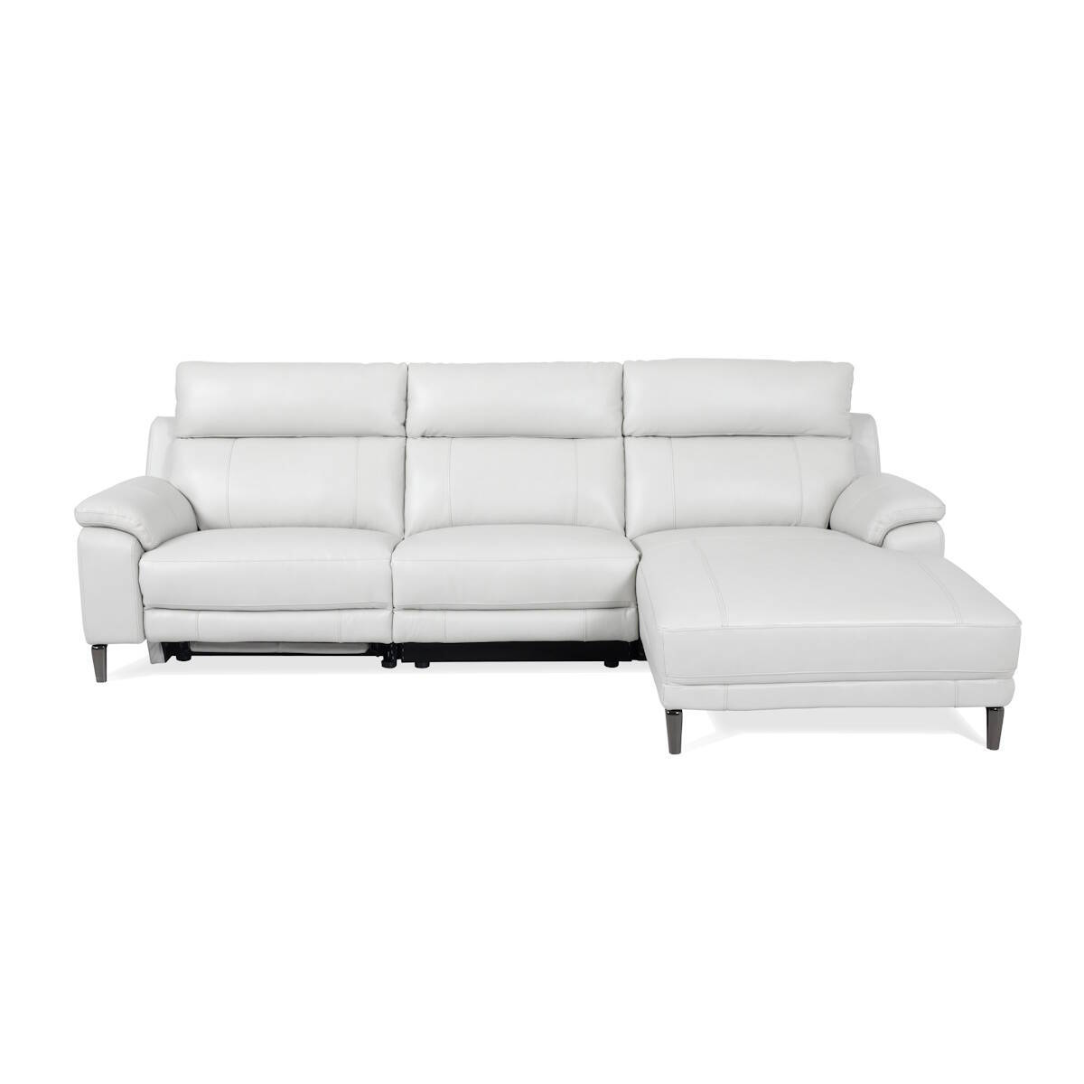 CHAISELONGUE MOD. SOREN VF/DCHA PIEL GRIS CLARO