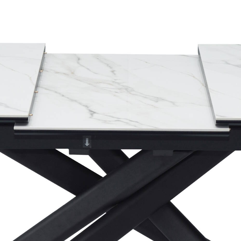 MESA COMEDOR EXTENSIBLE MOD. THIAGO (140) PATA NEGRA 140/180 cm - Imagen 5
