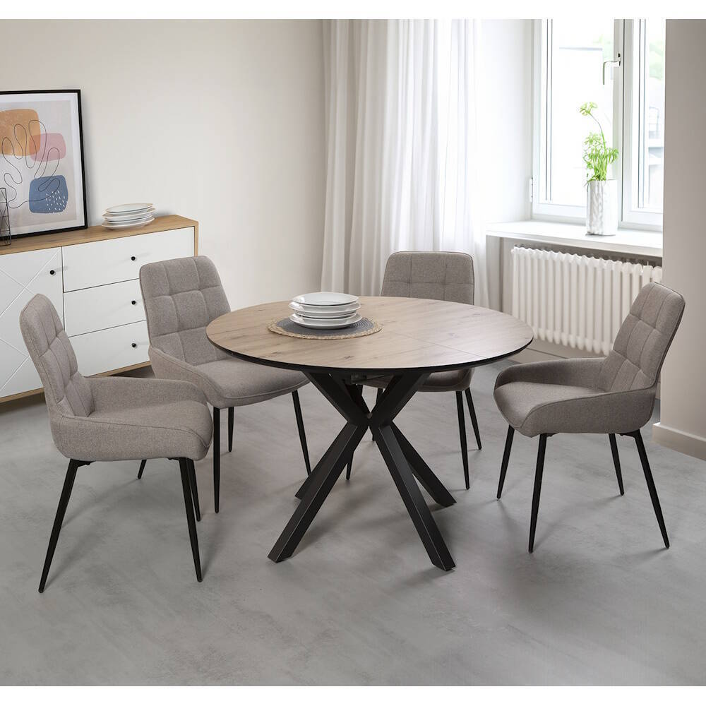 MESA COMEDOR EXTENSIBLE MOD. ALOE NEW - PATAS C/ NEGRA 110/150*110*76 CM