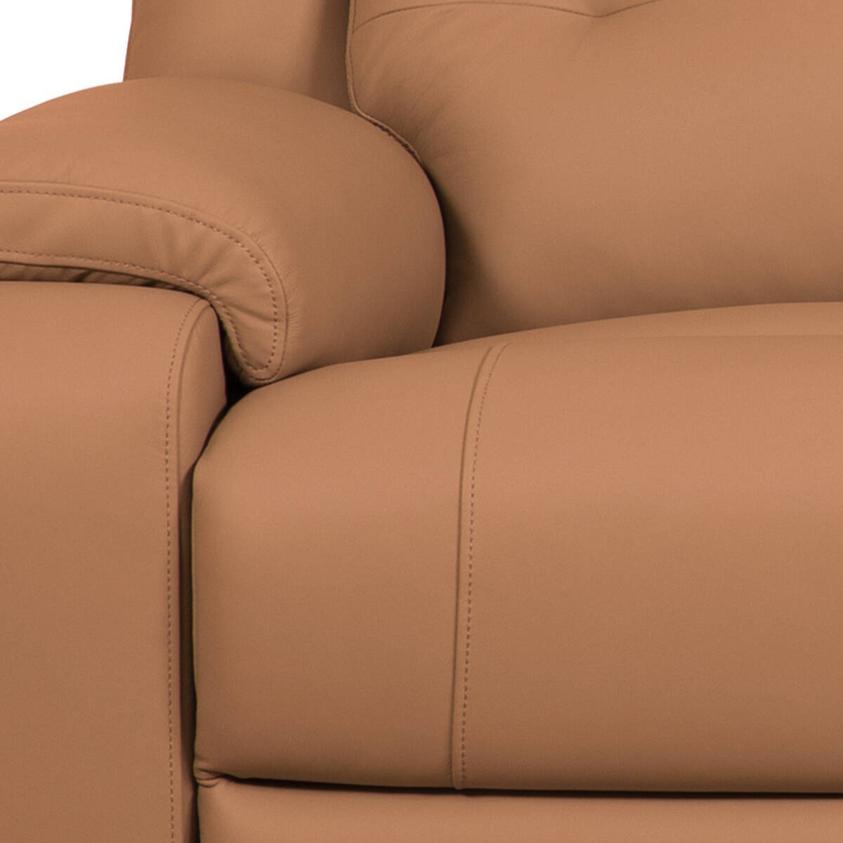 SOFA 3 PL. MAXI MOD. VIANCOS PIEL C/ CAMEL 2 RELAX ELECTRICOS Modulo central fijo
